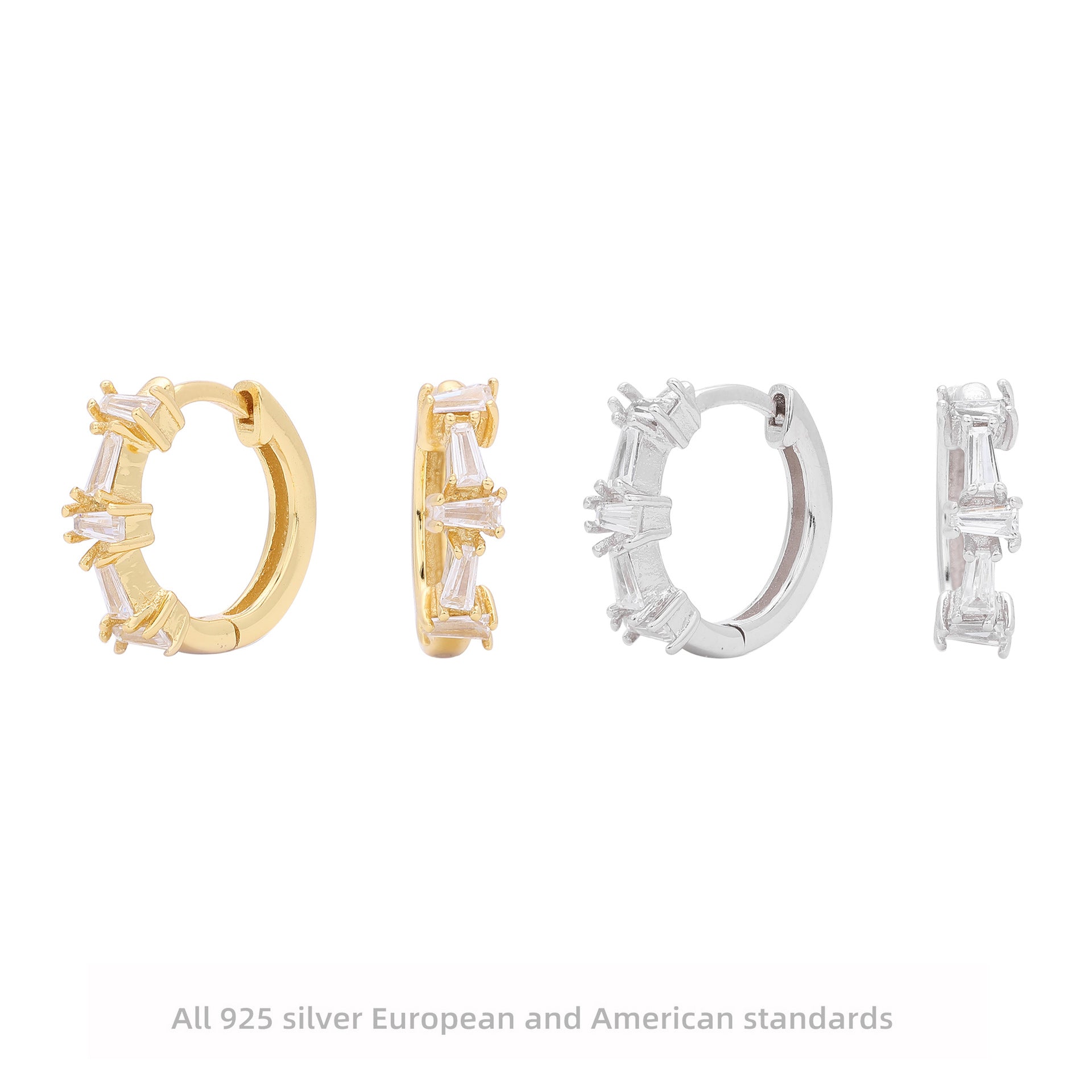 Damen Creolen mit funkelnden Zirkon-Details aus hochwertigem 925 Sterling Silber Shop Nory