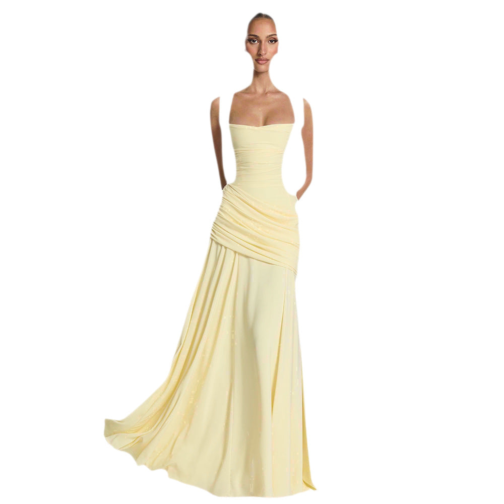 Damen Maxikleid mit innovativem Drapierungseffekt und elegantem Schnitt