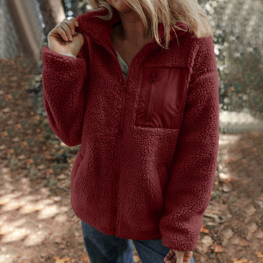 Damen Jacke mit hochabschließendem Kragen und praktischer Brusttasche