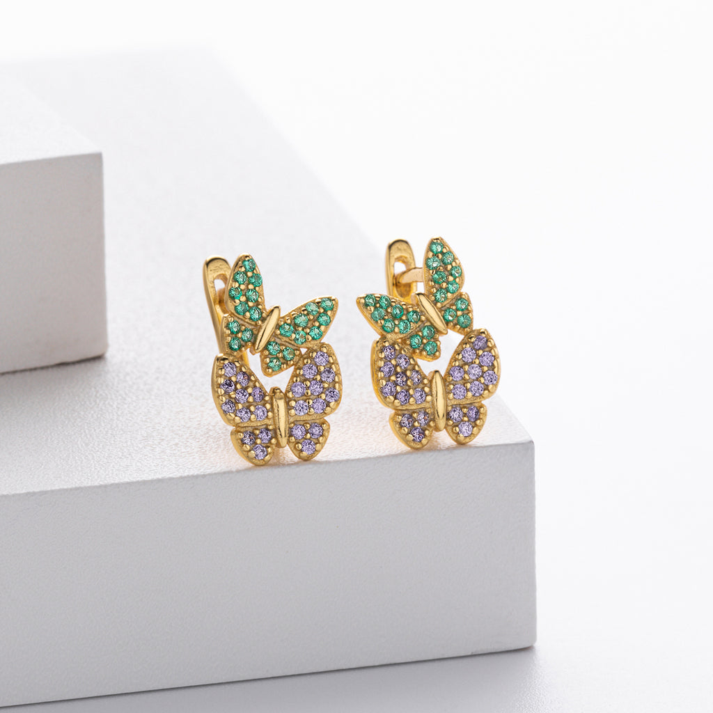 Damen Ohrhänger im eleganten Schmetterlingsdesign aus hochwertigem 925 Sterling Silber Shop Nory