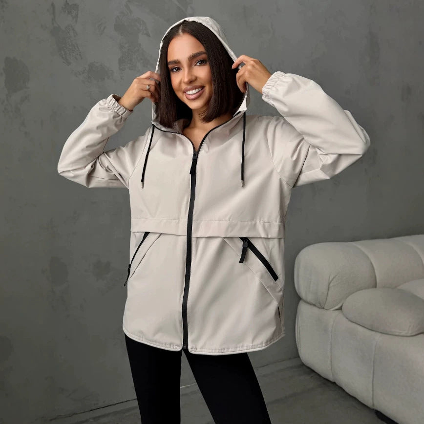 Damen leichte Windbreaker Jacke