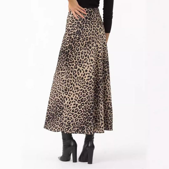 Damen Maxirock im Leopardenmuster