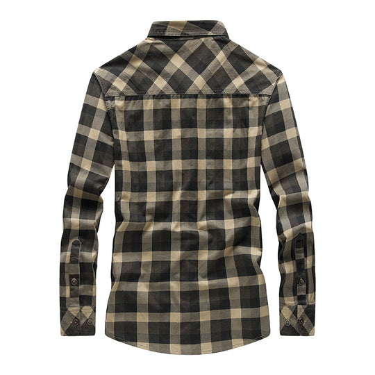 Herren Karierte Baumwollhemd Shop Nory
