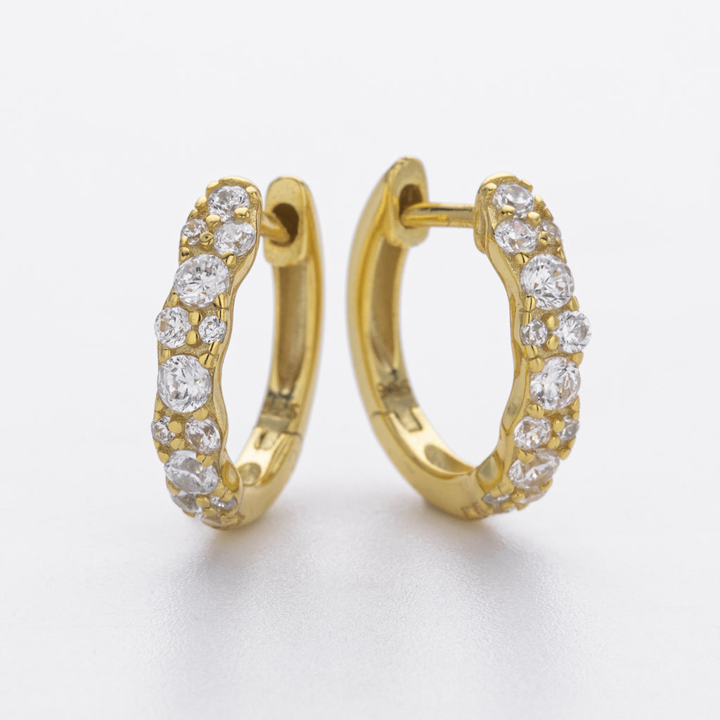 Damen Creolen mit funkelnden Zirkonia aus hochwertigem 925 Sterling Silber Shop Nory