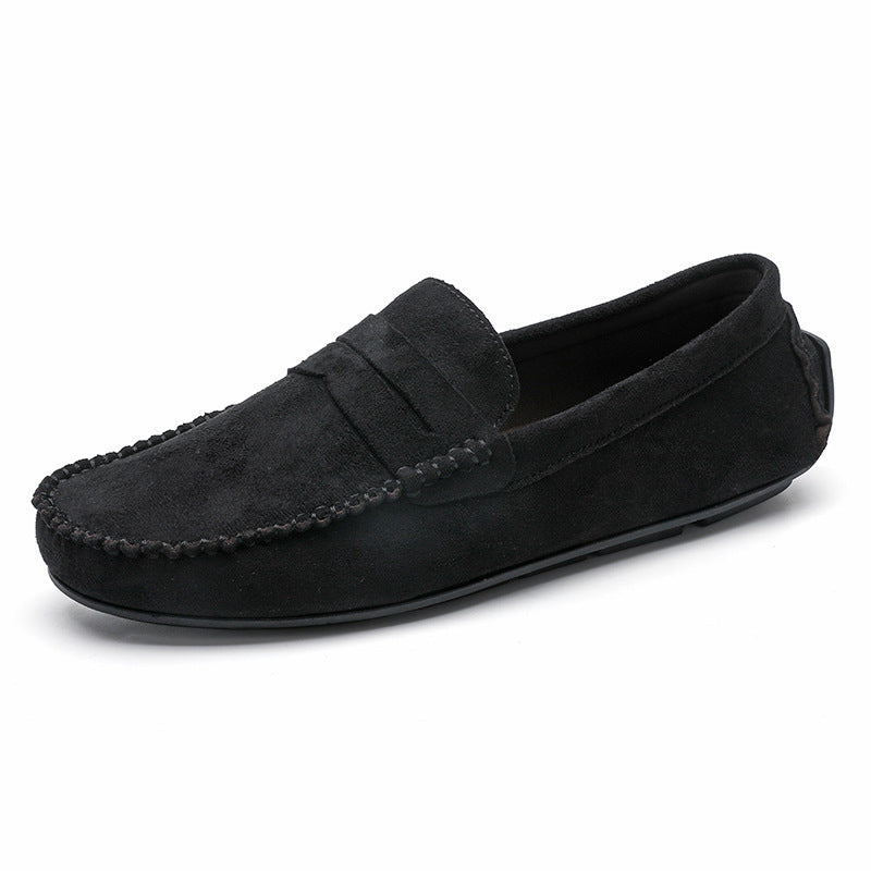 Herren elegante Veloursleder-Mokassin Fahrerhalbschuhe mit handgenähter Vordernaht und flexibler Gummiprofilsohle Shop Nory