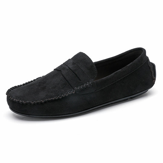 Herren elegante Veloursleder-Mokassin Fahrerhalbschuhe mit handgenähter Vordernaht und flexibler Gummiprofilsohle Shop Nory