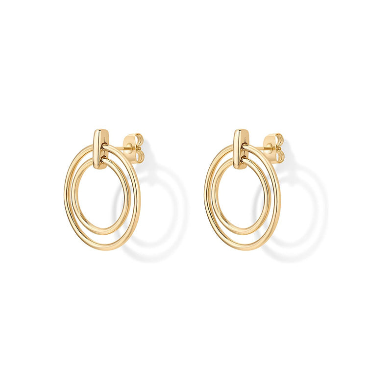Damen Ohrringe mit doppeltem Ringdesign Shop Nory