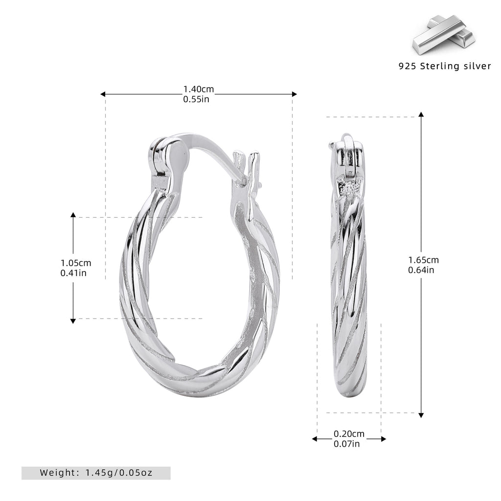 Damen Creolen mit luxuriösem Zopfmuster aus hochwertigem 925 Sterling Silber Shop Nory