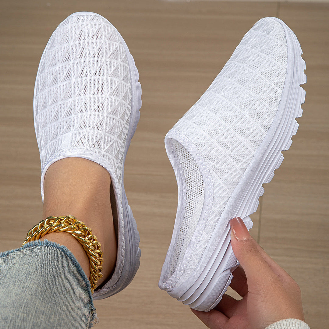 Damen Slip-On Freizeitschuhe mit atmungsaktiver Struktur Shopnory