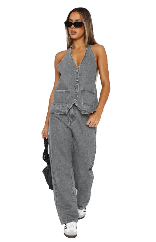 Damen Elegantes und lässiges Zweiteiler-Anzug-Set