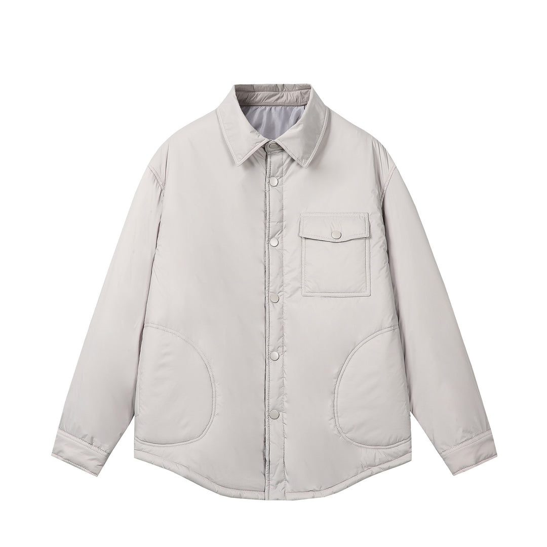 Unisex Kurz geschnittener Thermo‑Hemdblouson mit Hemdkragen und Pattentasche Shop Nory