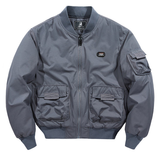 Herren Kurz geschnittener Utility-Bomber mit Multifunktionstaschen und geripptem Bund Shop Nory