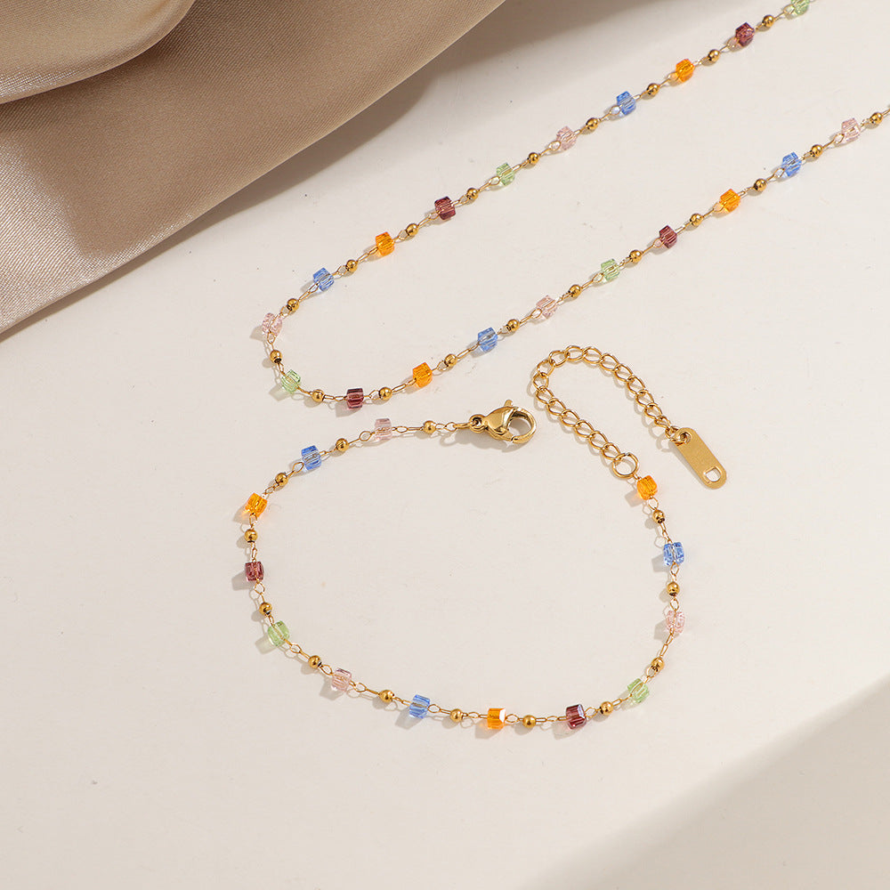 Frauen Bunte Perlen Charme Halskette Shop Nory
