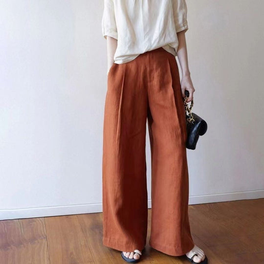 Damen Weite Leinenhose