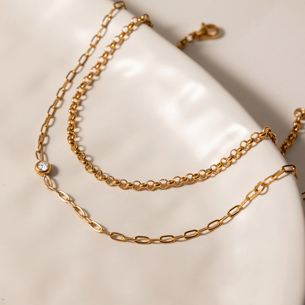 Damen Armband-Set aus hypoallergenem Edelstahl mit elegantem Ketten- und Perlen-Design Shop Nory