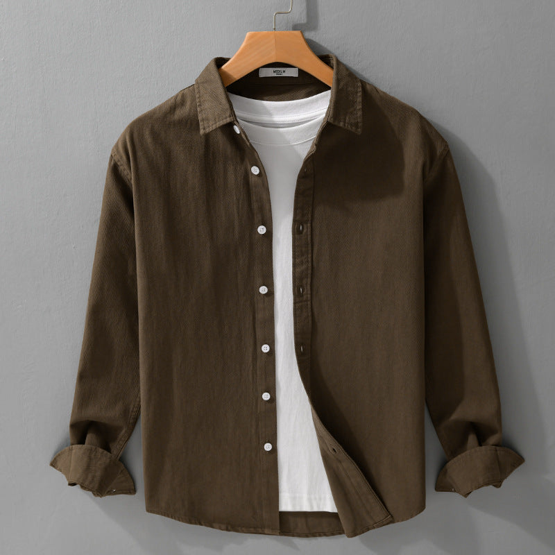 Herren Texturiertes Baumwoll-Hemdjacken-Overshirt im Relaxed-Fit mit Kentkragen Shop Nory