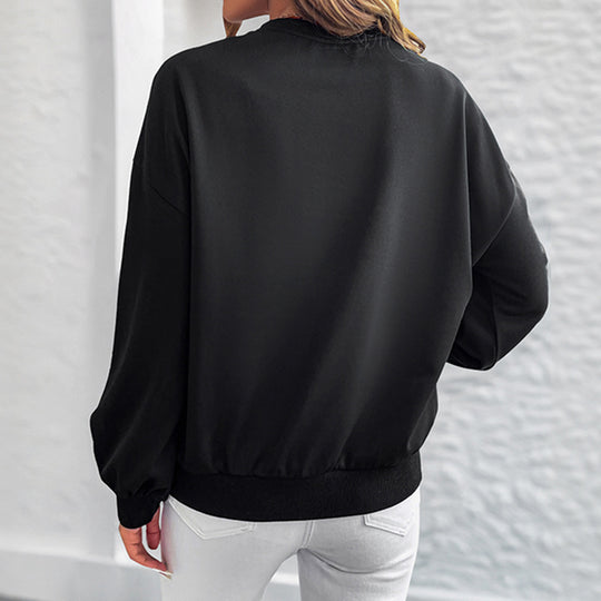 Damen Sweatshirt mit Herzprint und Balloon-Ärmeln Shop Nory