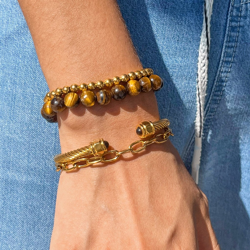 Damen Offenes Kettenarmband mit geschwungenem Design und stilvollen Akzenten Shop Nory