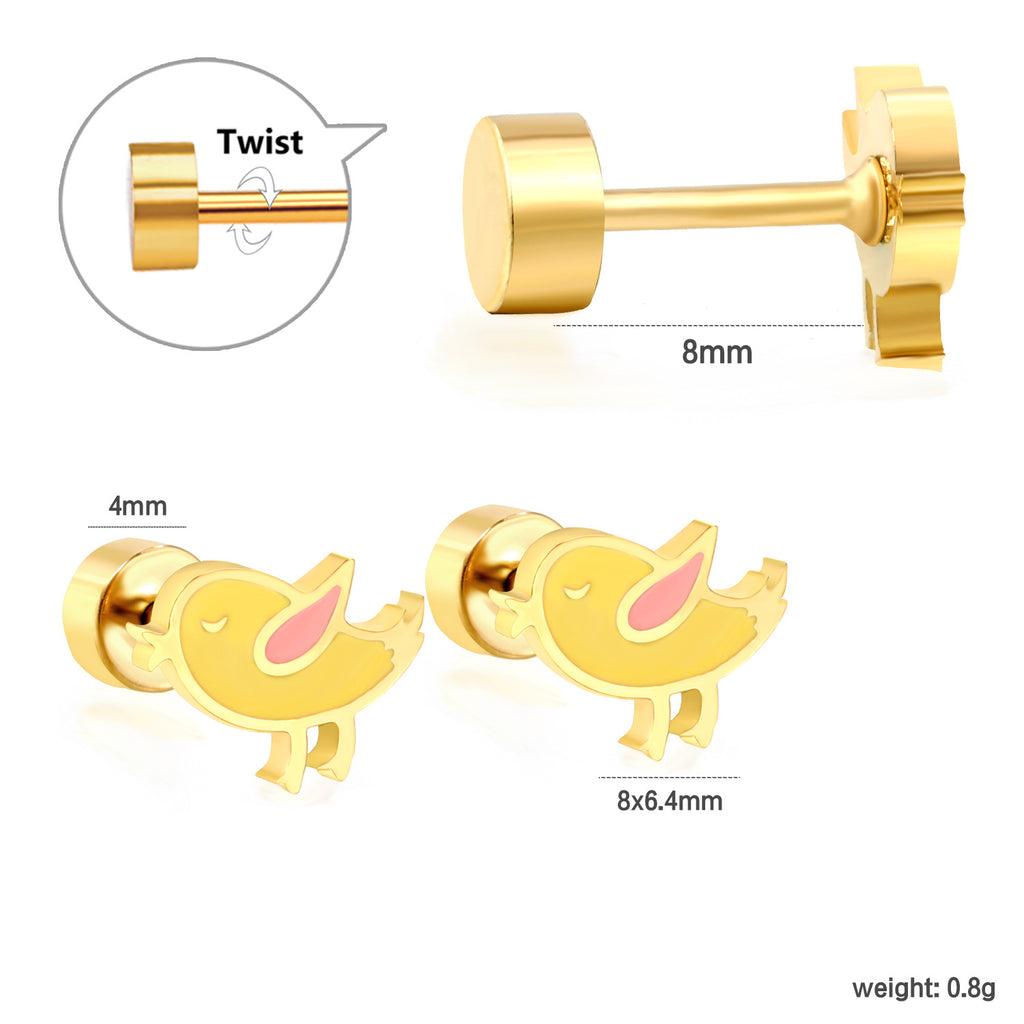 Damen Ohrstecker mit verspieltem Vogel-Design aus hochwertigem Edelstahl Shop Nory