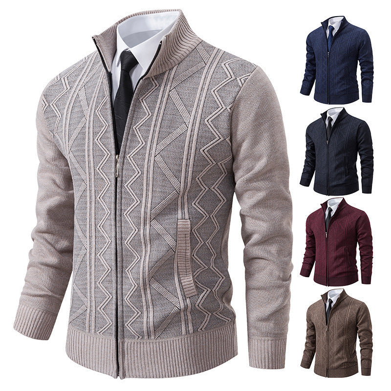 Herren Strickjacke mit modernem Zopfmuster
