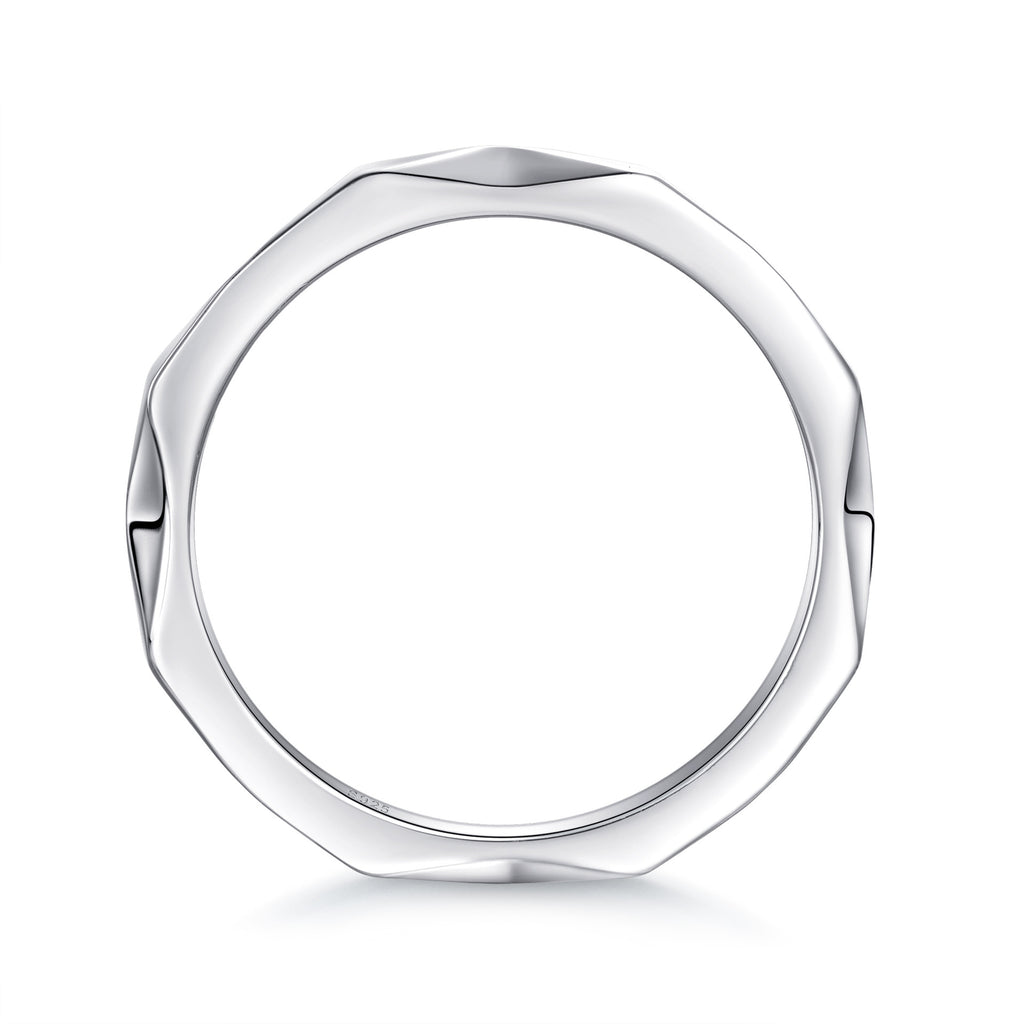 Damen Designer-Ring mit modernem, facettiertem Oberflächenfinish Shop Nory