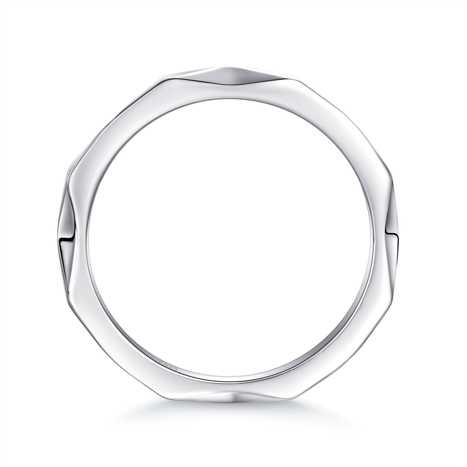 Damen Designer-Ring mit modernem, facettiertem Oberflächenfinish Shop Nory