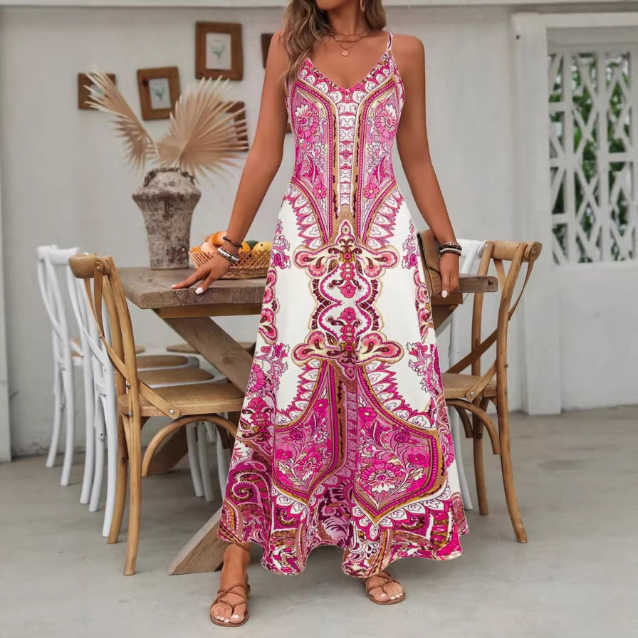Damen Maxikleid mit elegantem Paisleymuster