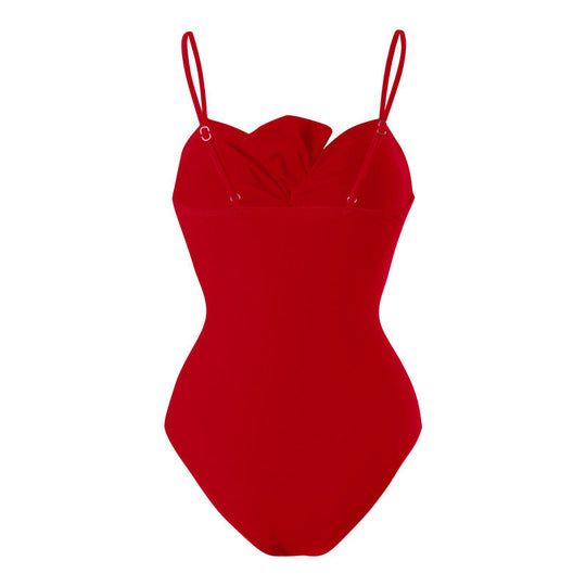 Damen Einteiler Badeanzug mit verstellbaren Trägern und eleganter Raffung