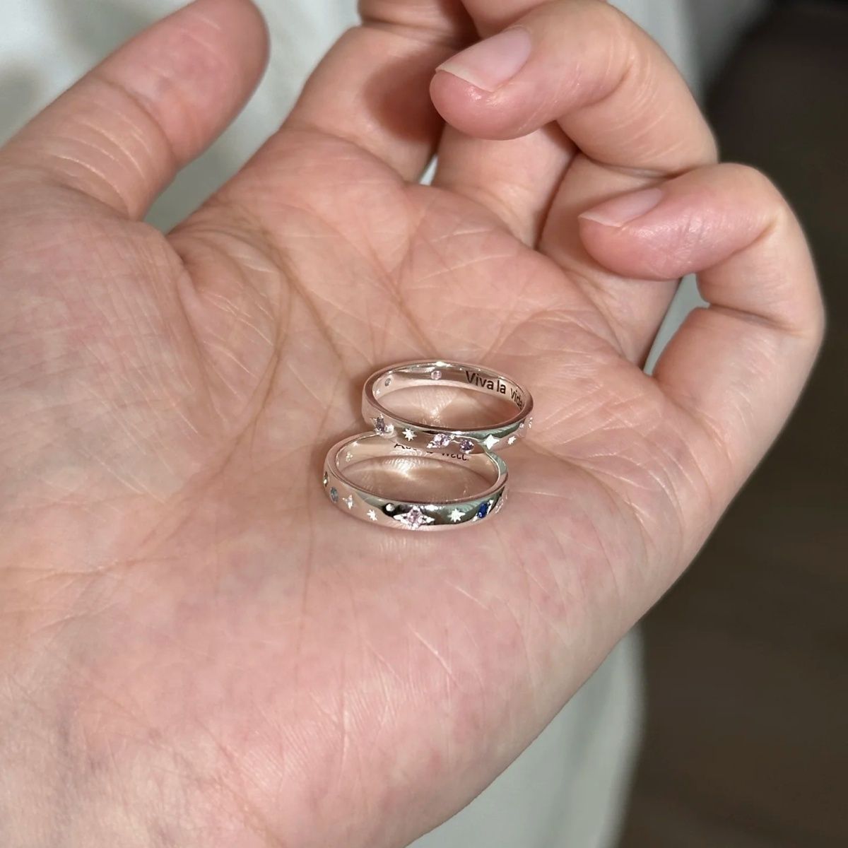 Damen eleganter Silberring mit eingravierter Botschaft Shop Nory