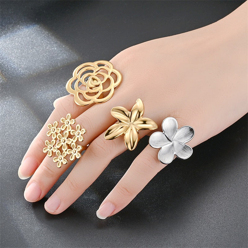 Damen Ring mit kunstvollem Blumenmuster und elegantem Design Shop Nory
