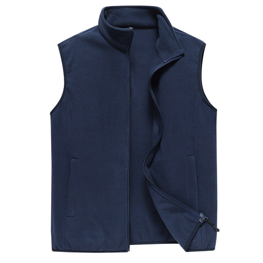 Herren Ärmellose Microfleece‑Weste mit Stehkragen und verdecktem Zweiwege-Reißverschluss Shop Nory