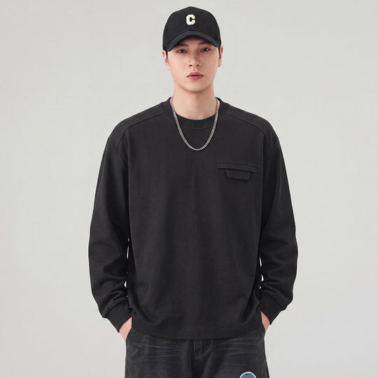 Herren Oversize Sweatshirt mit Brustklappe und Raglanärmeln Shop Nory