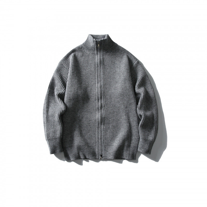 Unisex Gerippter Zipcardigan mit Stehkragen Shop Nory