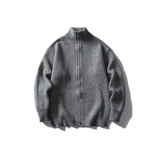 Unisex Gerippter Zipcardigan mit Stehkragen Shop Nory