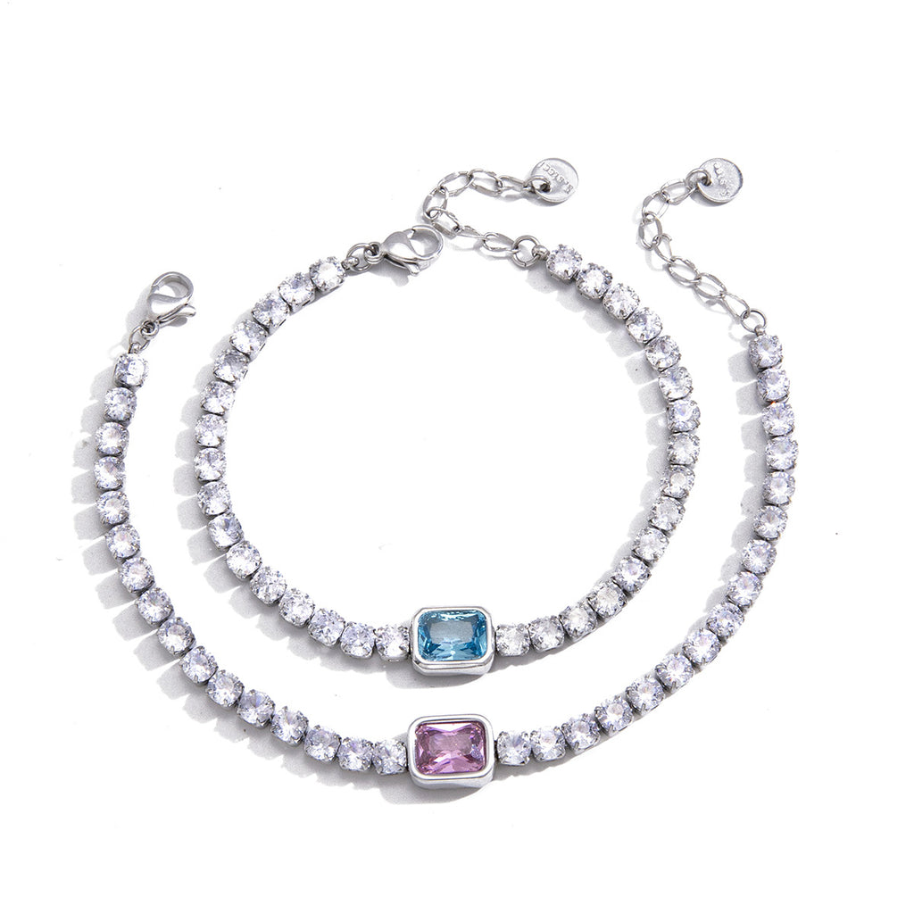 Damen Armband mit funkelnden Zirkonstein-Details und hochwertiger Edelstahlverarbeitung Shop Nory