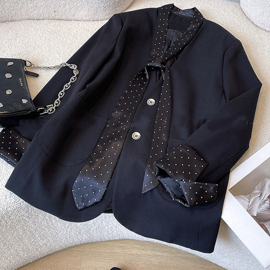 Damen Modischer Blazer mit integriertem Schal Shop Nory