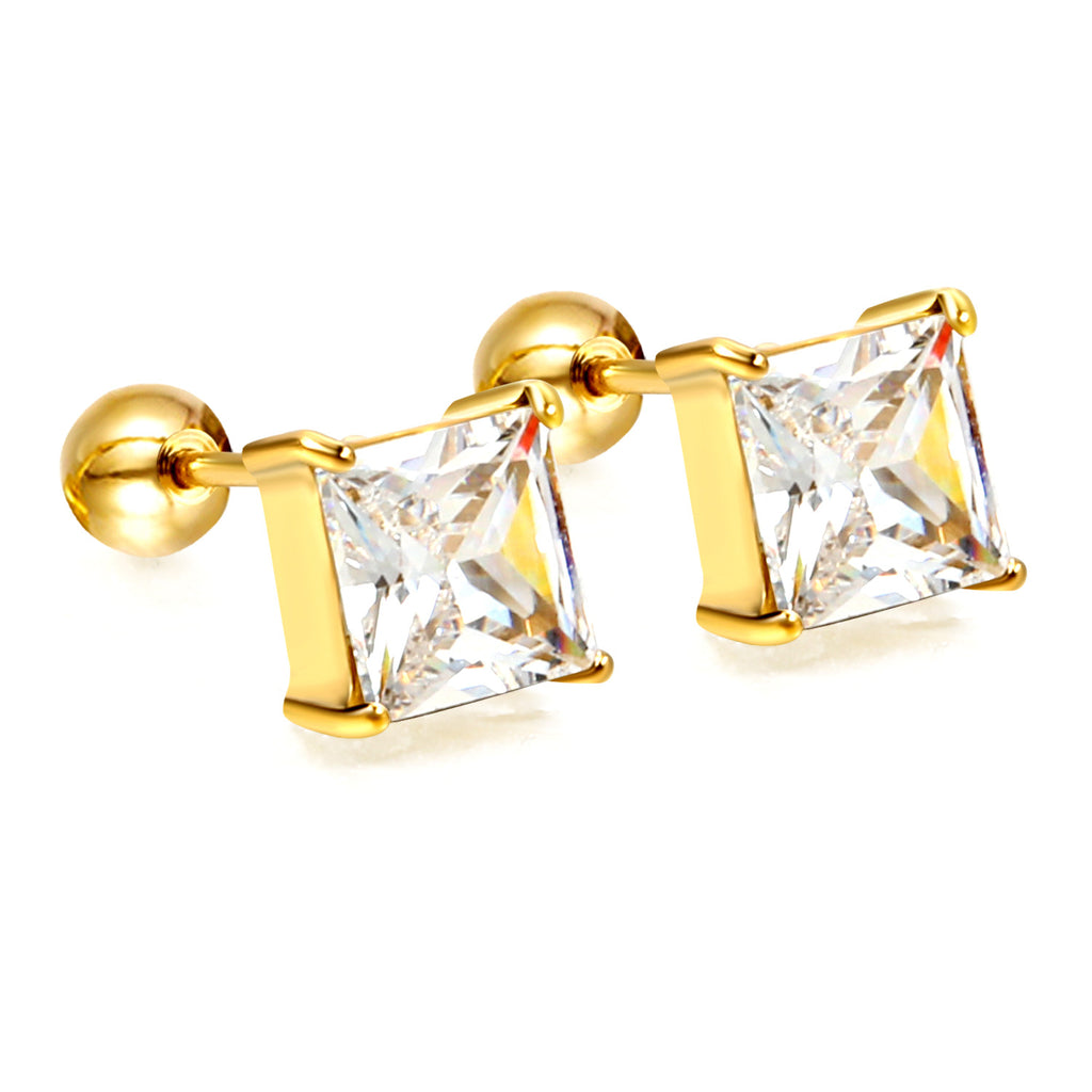 Damen Ohrstecker mit funkelndem Zirkon und elegantem Goldüberzug Shop Nory
