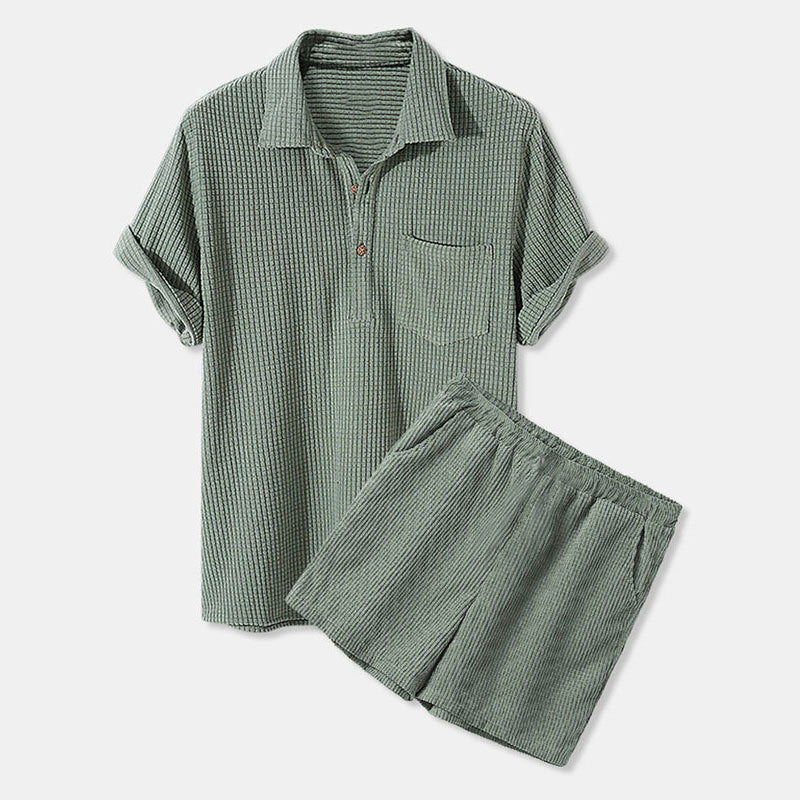 Damen Sonnen-Pyjama Set mit kurzem Shirt und Hose