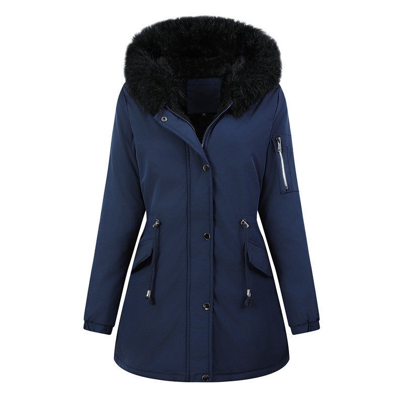 Damen Thermo-Parka mit Sherpa-Innenfutter, Kunstfellkapuze und tailliertem Kordelzug Shop Nory