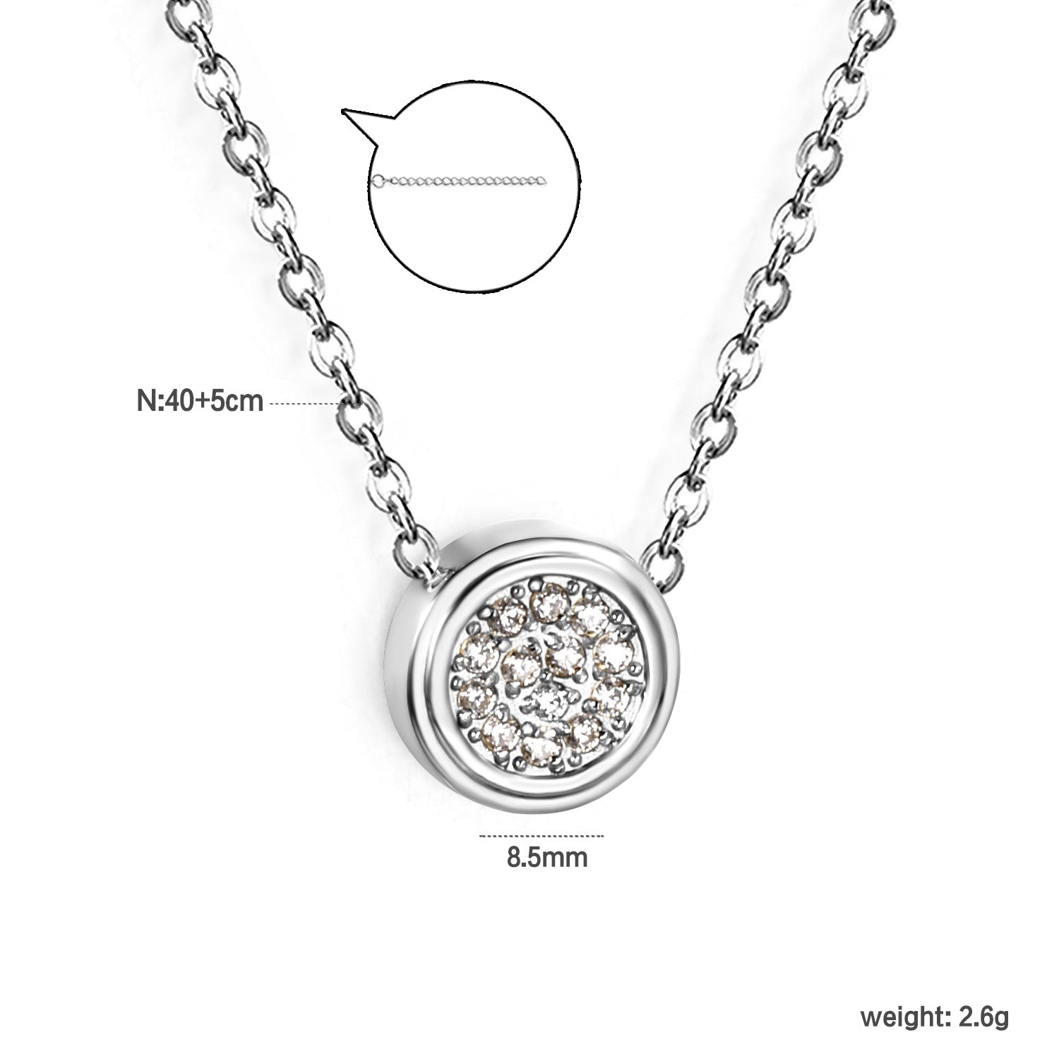 Damen elegante Halskette mit funkelndem Zirkonia-Anhänger Shop Nory