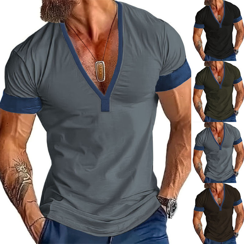 Herren modernes V-Ausschnitt T-Shirt