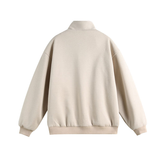 Damen Leichte Stehkragen-Jacke mit folkloren Stickapplikationen und gerippten Bündchen Shop Nory