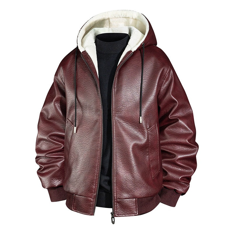 Herren Coole Kunstlederjacke mit kuscheliger Innenausstattung Shop Nory