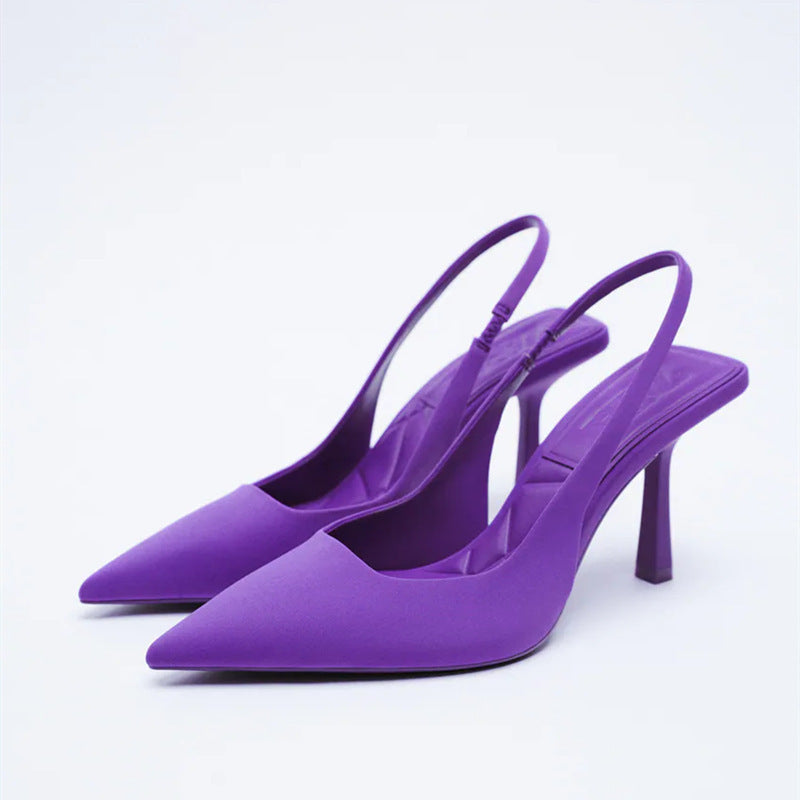 Damen elegante Slingback-Pumps mit spitzem Zehenbereich und hohem Absatz