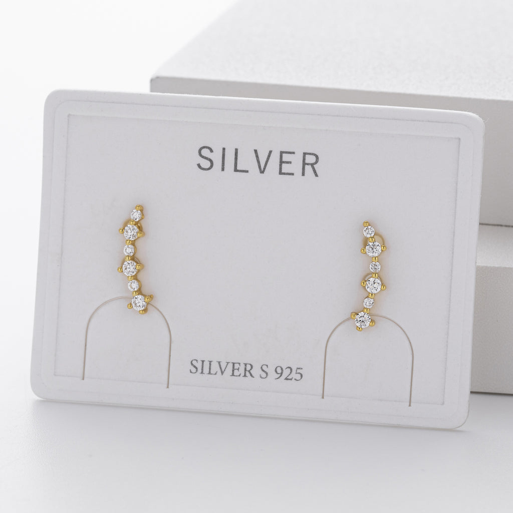 Damen Ohrhänger mit funkelnden Zirkonstein-Details aus 925 Sterling Silber Shop Nory