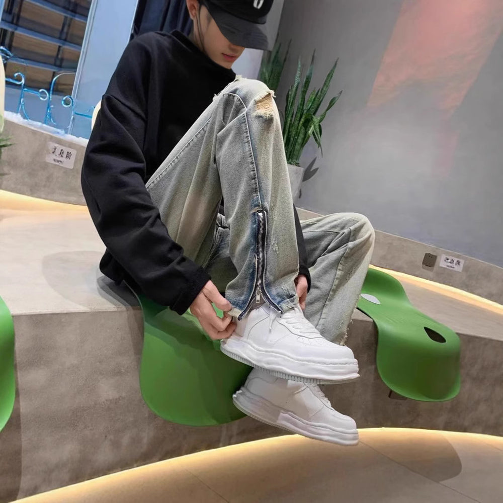 Herren Lässige Destroyed Jeans Shop Nory
