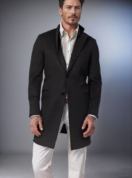 Herren eleganter Langmantel aus weichem Stoff