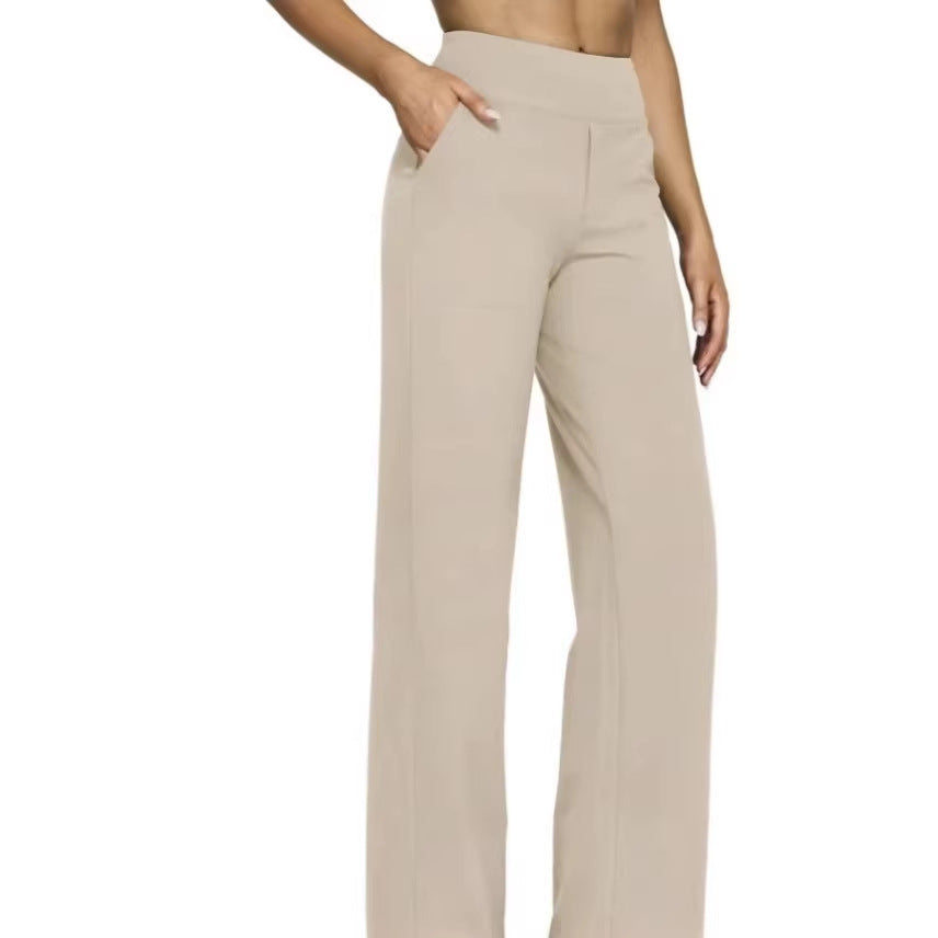 Damen Weit geschnittene Komfort-Hose mit elastischem Bund und praktischen Taschen