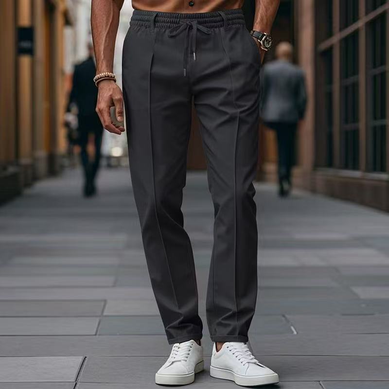 Herren elegante Freizeit-Hose mit elastischem Bund und seitlichen Eingrifftaschen