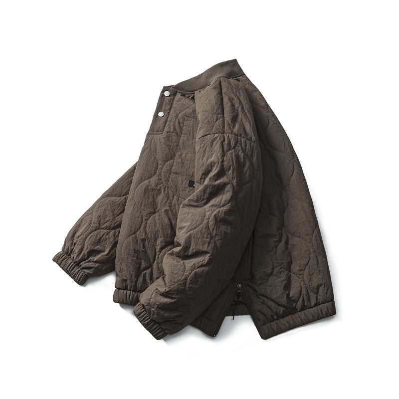 Unisex Wattierter Oversize-Anorak-Pullover mit halber Druckknopfleiste, Raglanärmeln und Tunnelzugsaum Shop Nory